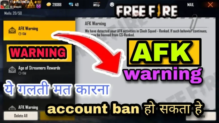 What is AFK Warning in Free Fire